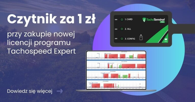 czytnik za 1 zl przy zakupie programu tachospeed expert, czas pracy kierowcy, program do rozliczania kierowców
