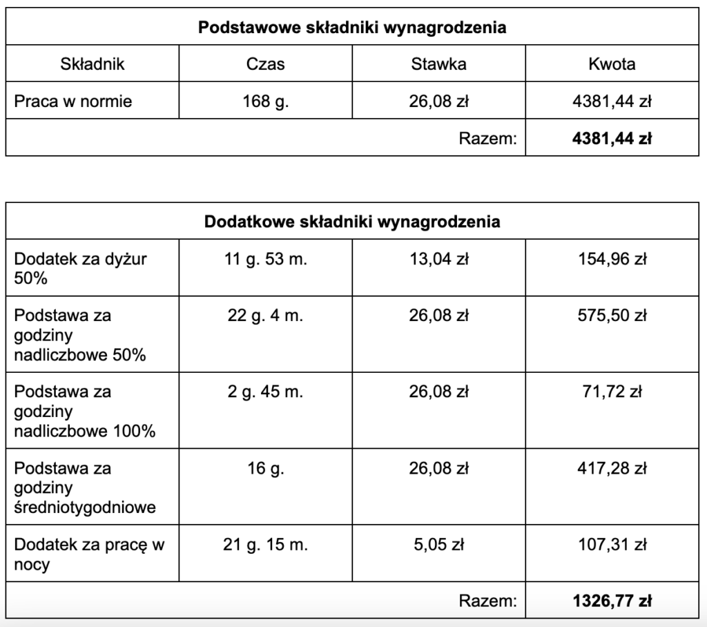 skladniki wynagrodzenia 11, czas pracy kierowcy, program do rozliczania kierowców