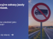 Grafika prezentująca z lewej strony tytuł artykułu: Wakacyjne zakazy jazdy ciężarówek. Z prawej zdjęcie znaku zakazu dla samochodu ciężarowego na tle zachodzącego słońca w tle droga szybkiego ruchu