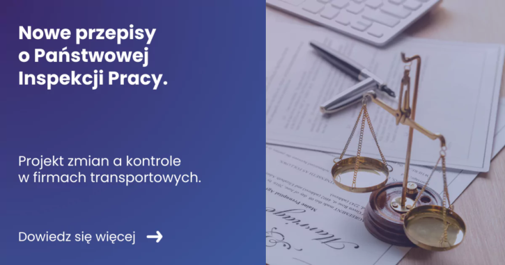 nowe-przepisy-o-panstwowej-inspekcji-pracy Banner prezentujący z lewej strony tytuł artykułu: Nowe przepisy o Państwowej Inspekcji Pracy z prawej zdjęcie wagi sprawiedliwości ułożonej na dokmentach