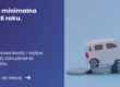 Grafika z lewej strony prezentująca tytuł artykułu: Płaca minimalna w 2026 z prawej zdjęcie miniaturki pojazdu na stosie monet.
