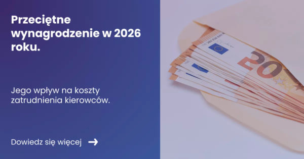 Grafika z lewej strony prezentująca tytuł: Przeciętne wynagrodzenie w 2026 roku z prawej zdjęcie pieniędzy