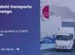 Grafika prezentująca z lewej strony tytuł artykułu: Przyszłość transportu drogowego - relacja spotkania CORTE. Z prawej grafika samochodu ciężarowego na tle mapy.