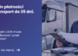 Grafika prezentująca z lewej strony tytuł aktualności: Termin płatności za transport do 35 dni. Jak projekt UD18 może uporządkować rynek przewozów? Z prawej natomiast grafika kierowcy przeglądającego dokumenty na tle samochodu ciężarowego