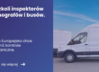 Grafika prezentujaca z lewej strony tytuł artykułu: ELA szkoli inspektorów z tachografów i busów. z prawej zdjęcie samochodu typu bus